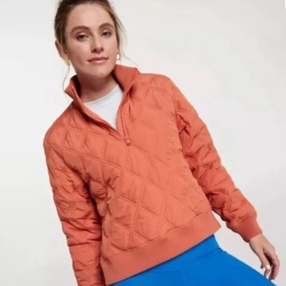 Calia Quilted Half Zip Pullover in Apricot Aura NWT - Picture 1 of 9